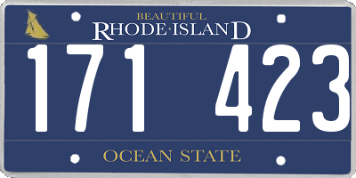 RI license plate 171423