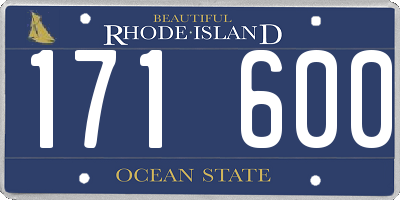 RI license plate 171600