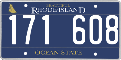 RI license plate 171608