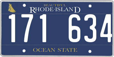 RI license plate 171634