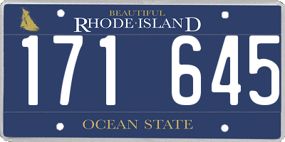 RI license plate 171645