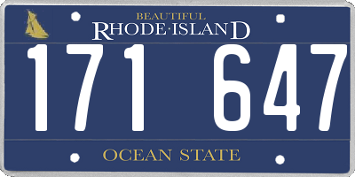 RI license plate 171647