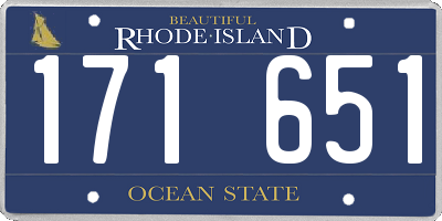 RI license plate 171651