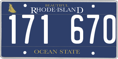RI license plate 171670