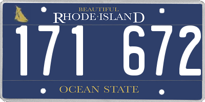RI license plate 171672