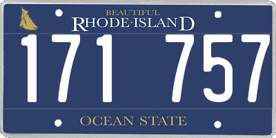 RI license plate 171757