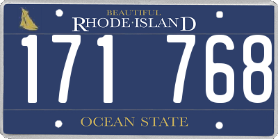 RI license plate 171768