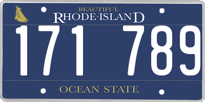 RI license plate 171789