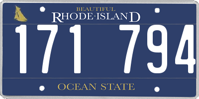 RI license plate 171794