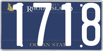 RI license plate 1718