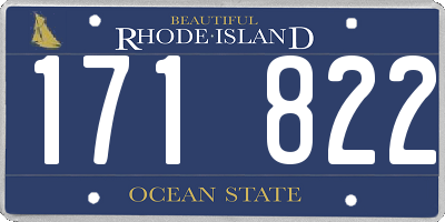 RI license plate 171822