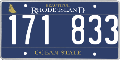 RI license plate 171833
