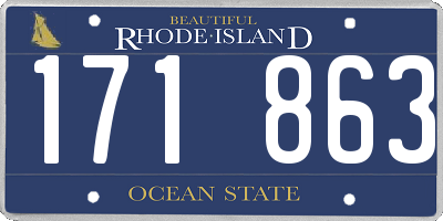 RI license plate 171863