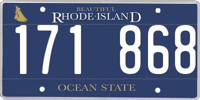 RI license plate 171868