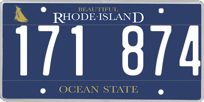 RI license plate 171874