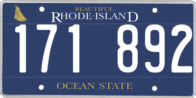 RI license plate 171892