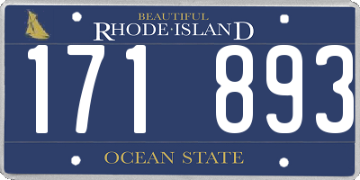 RI license plate 171893