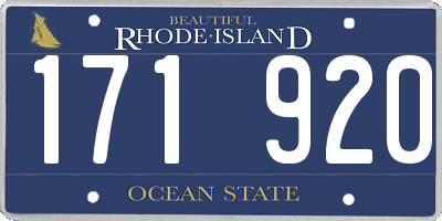 RI license plate 171920