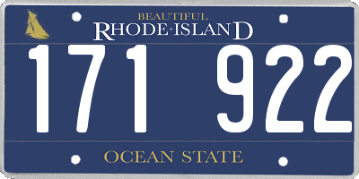 RI license plate 171922