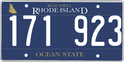 RI license plate 171923
