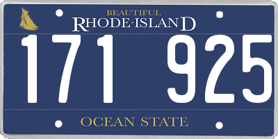 RI license plate 171925