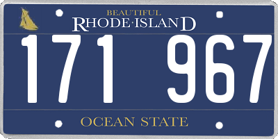 RI license plate 171967