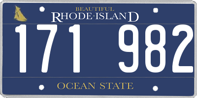 RI license plate 171982
