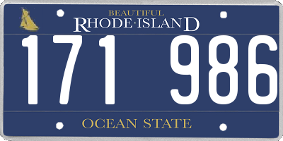 RI license plate 171986