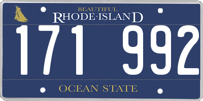 RI license plate 171992