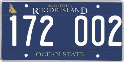 RI license plate 172002