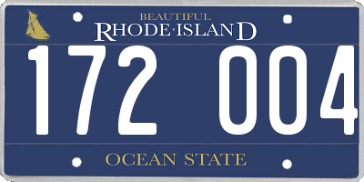 RI license plate 172004