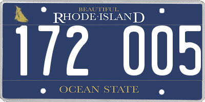 RI license plate 172005