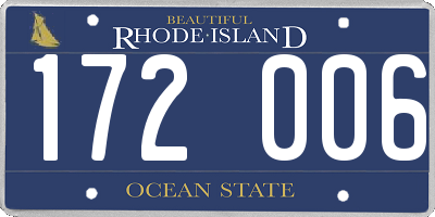 RI license plate 172006