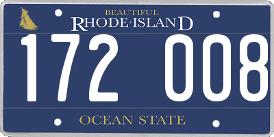 RI license plate 172008
