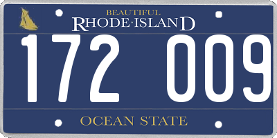RI license plate 172009
