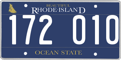 RI license plate 172010