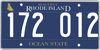 RI license plate 172012