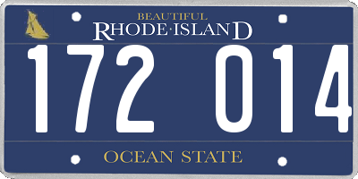 RI license plate 172014