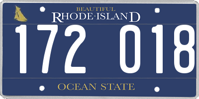 RI license plate 172018