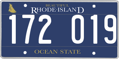 RI license plate 172019