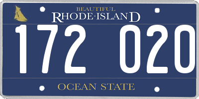 RI license plate 172020