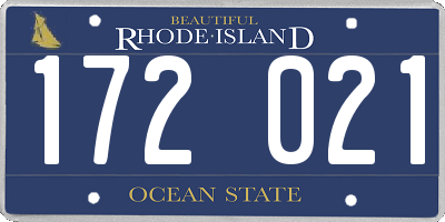 RI license plate 172021