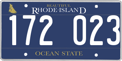 RI license plate 172023