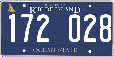 RI license plate 172028