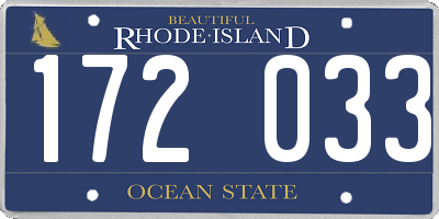 RI license plate 172033