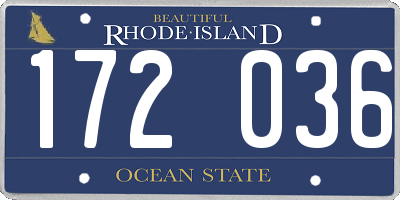 RI license plate 172036