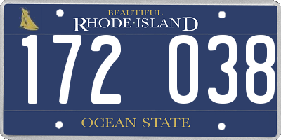 RI license plate 172038