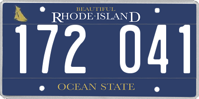 RI license plate 172041