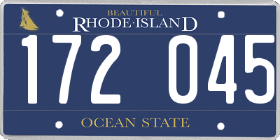 RI license plate 172045