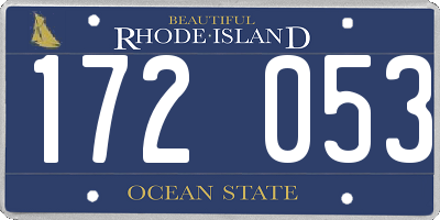 RI license plate 172053